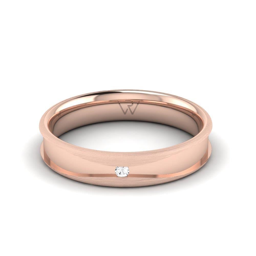 Alliances en Argent Plaqué Or Rose couple Shimmerix Oxyde de Zirconium