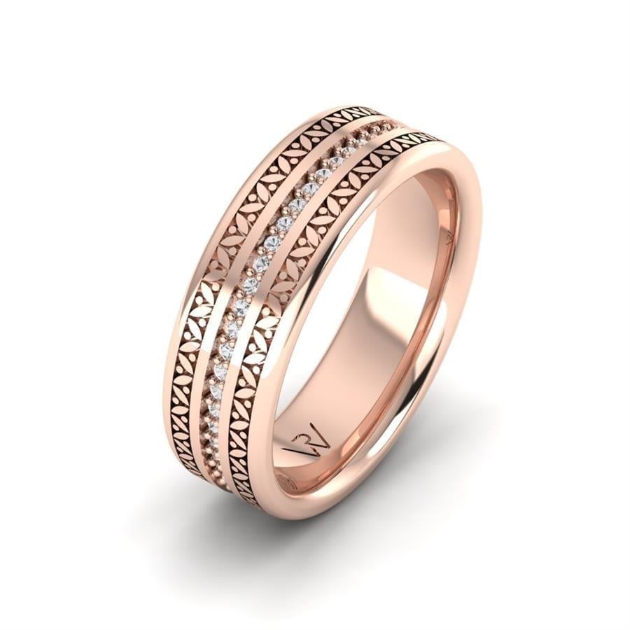 Alliances en Argent Plaqué Or Rose couple Jeanne