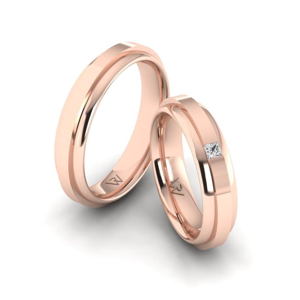 Alliances en Argent Plaqué Or Rose couple Eternigem Oxyde de Zirconium