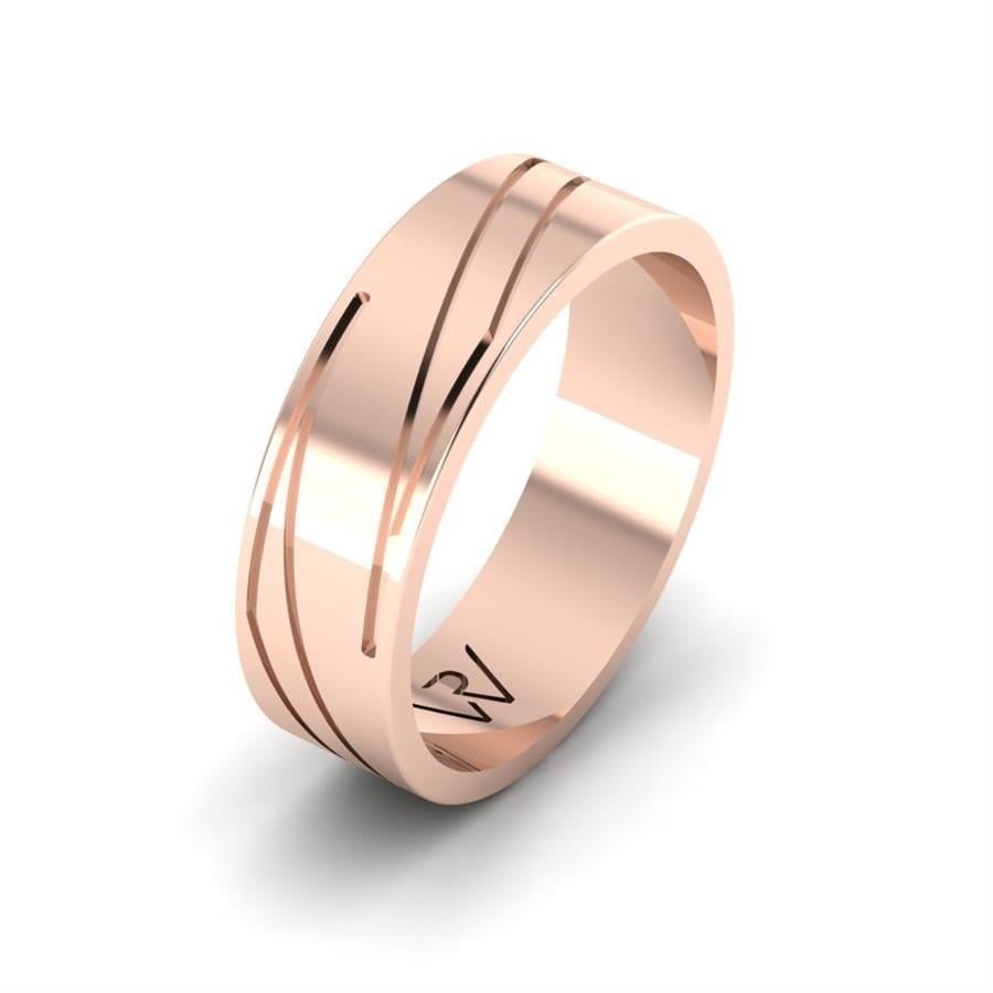 Alliances en Argent Plaqué Or Rose couple Devotion
