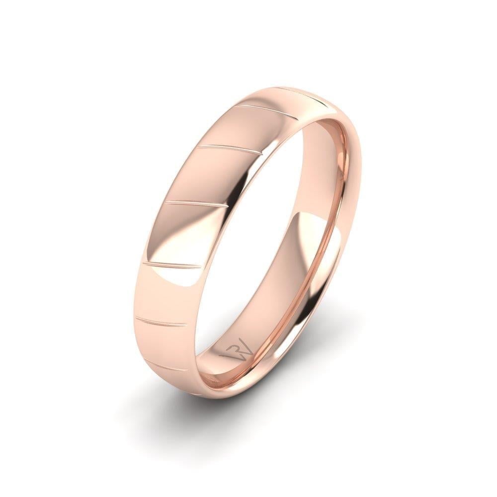 Alliances en Argent Plaqué Or Rose couple Enkindla Oxyde de Zirconium
