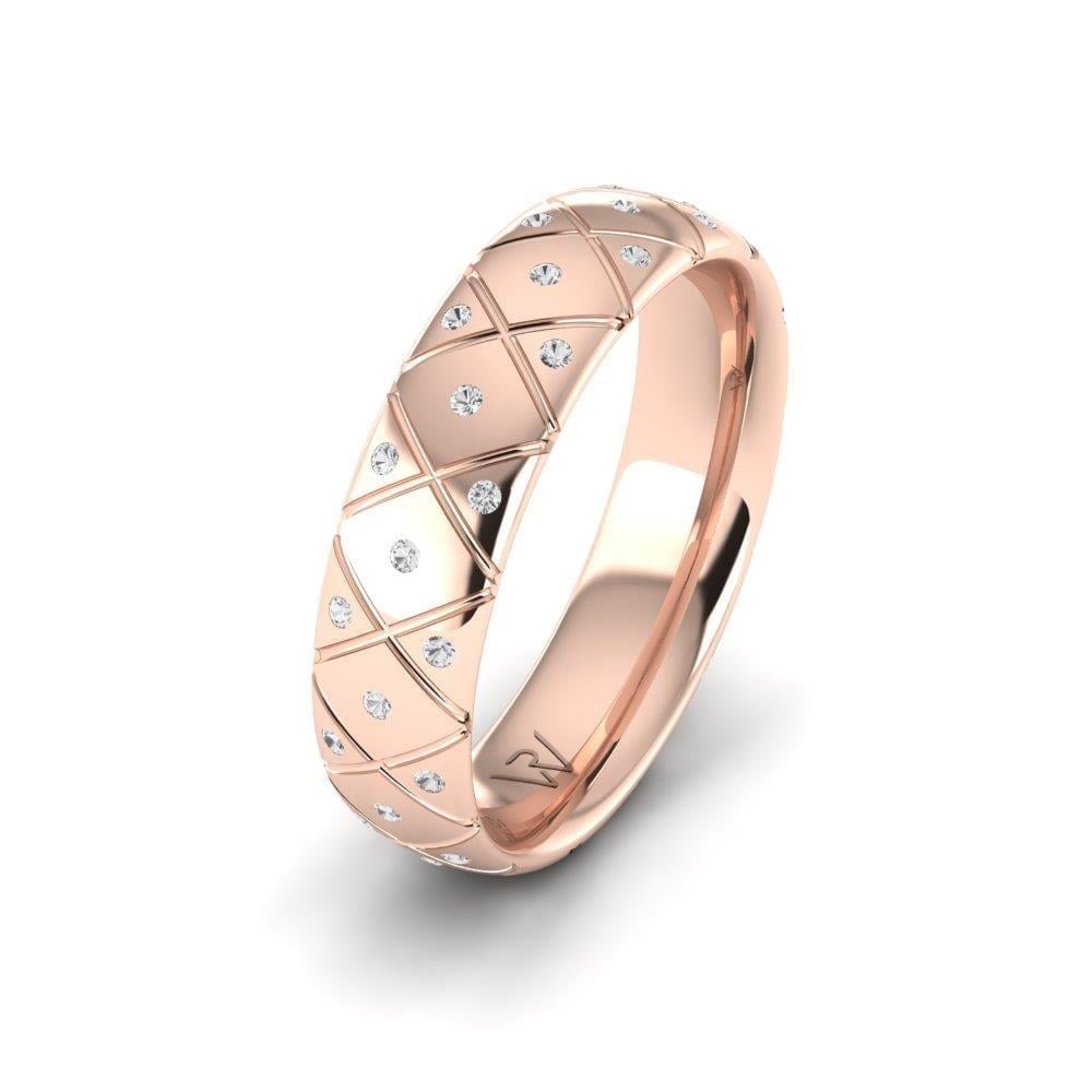Alliances en Argent Plaqué Or Rose couple Devotionluxe Oxyde de Zirconium