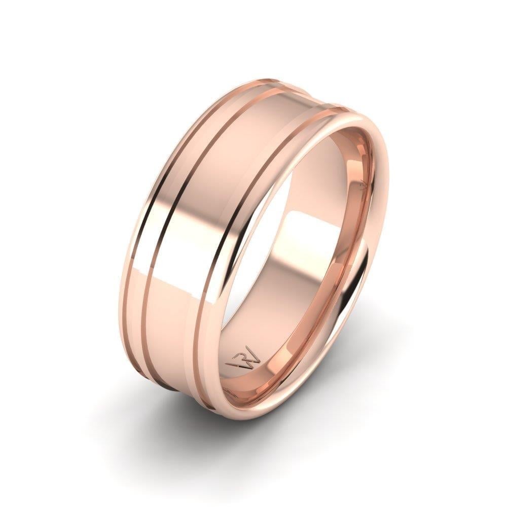 Alliances en Argent Plaqué Or Rose couple Enlovant Oxyde de Zirconium