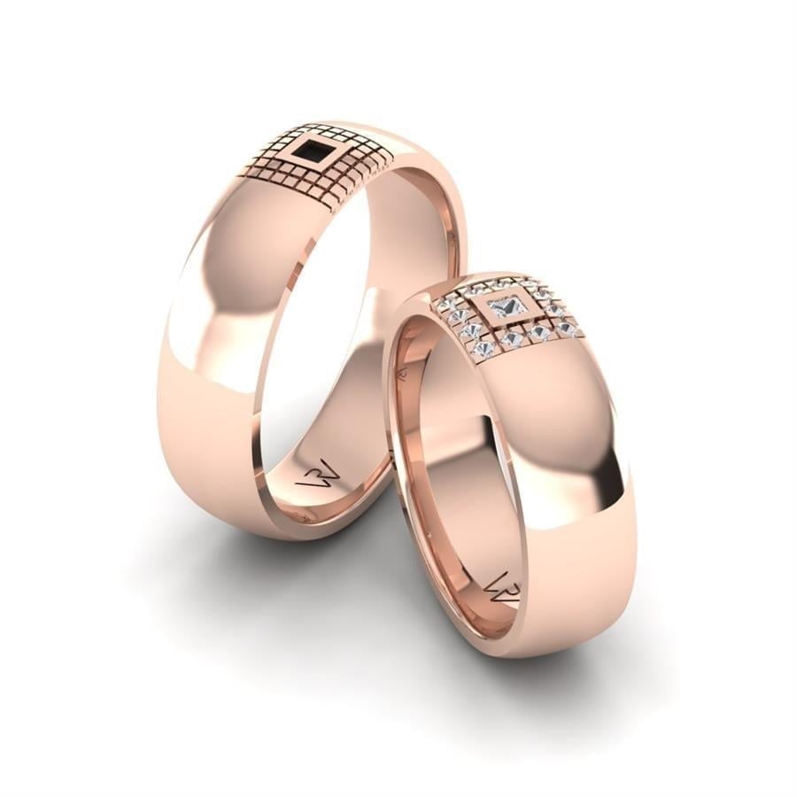 Alliances en Argent Plaqué Or Rose couple Shamrock