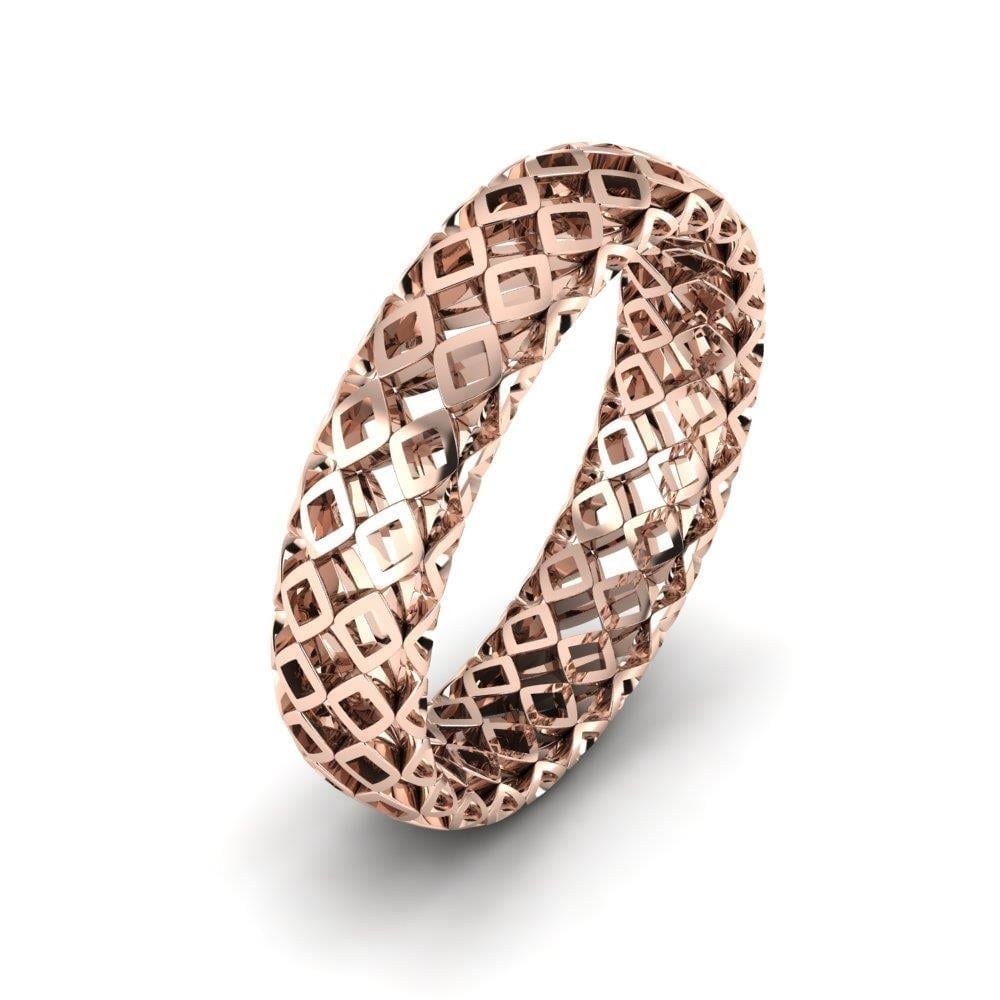 Alliances en Argent Plaqué Or Rose couple Petalcharm Oxyde de Zirconium