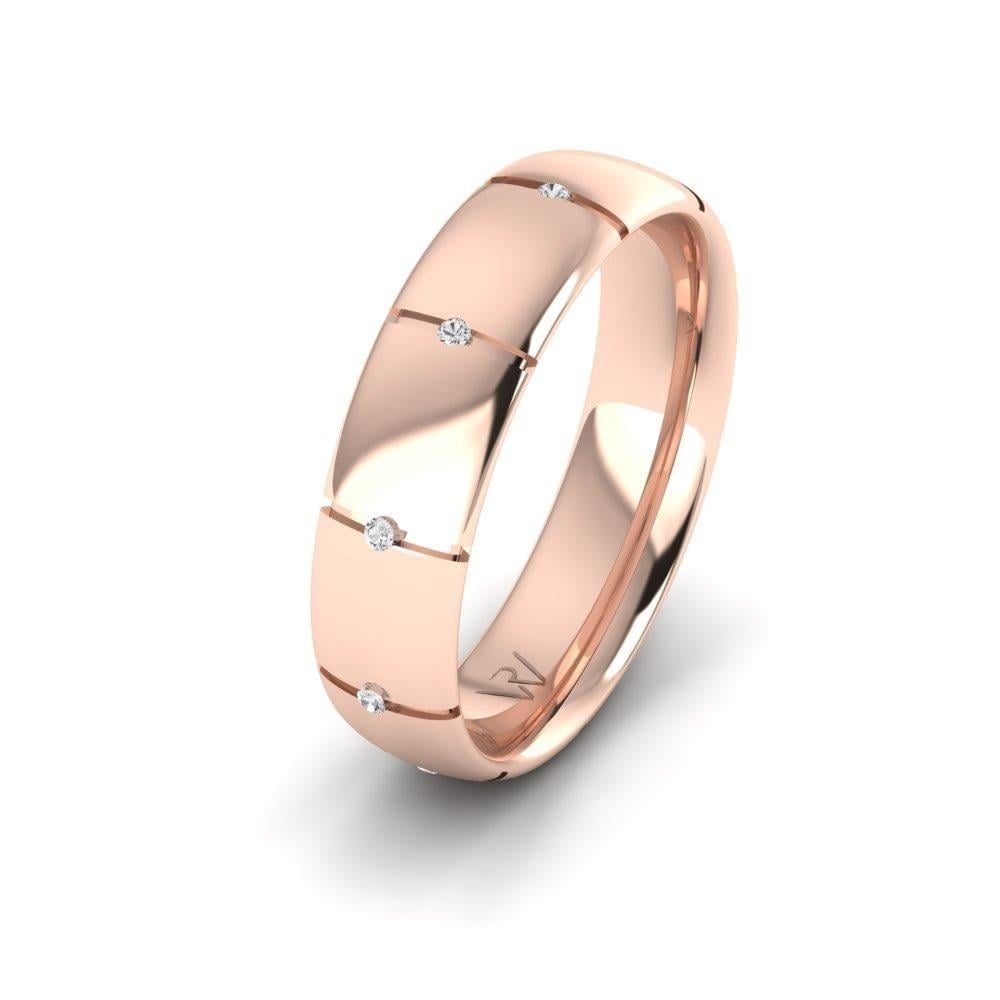 Alliances en Argent Plaqué Or Rose couple Sacredrings Oxyde de Zirconium