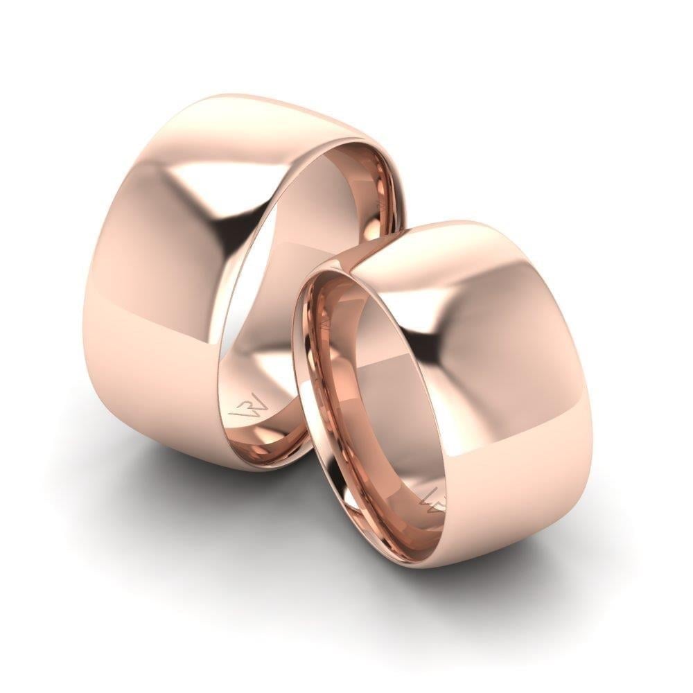 Alliances en Argent Plaqué Or Rose couple Tendre