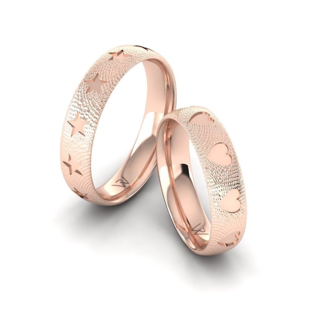 Alliances en Argent Plaqué Or Rose couple Devotionglisten