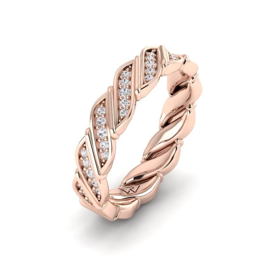 Alliances en Argent Plaqué Or Rose couple Stardust