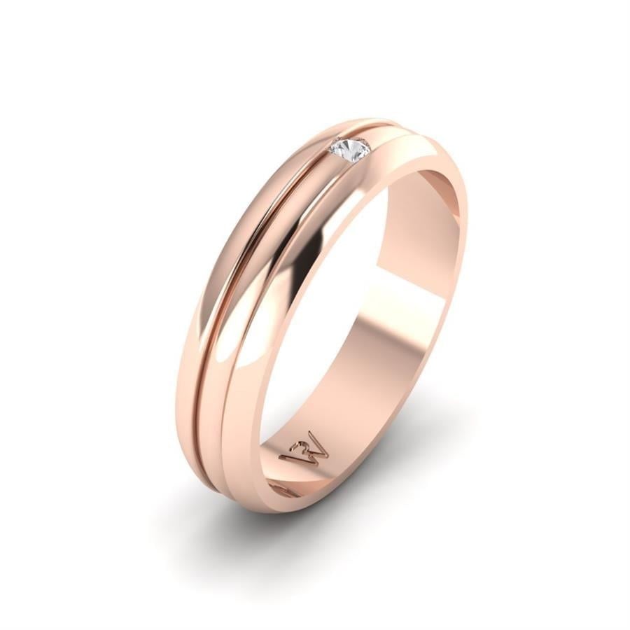 Alliances en Argent Plaqué Or Rose couple Adulation