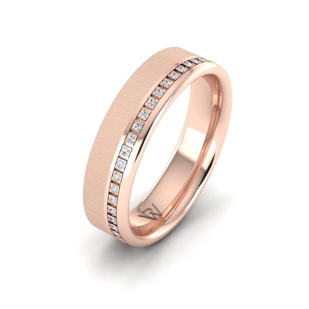 Alliances en Argent Plaqué Or Rose couple Infinityre Oxyde de Zirconium