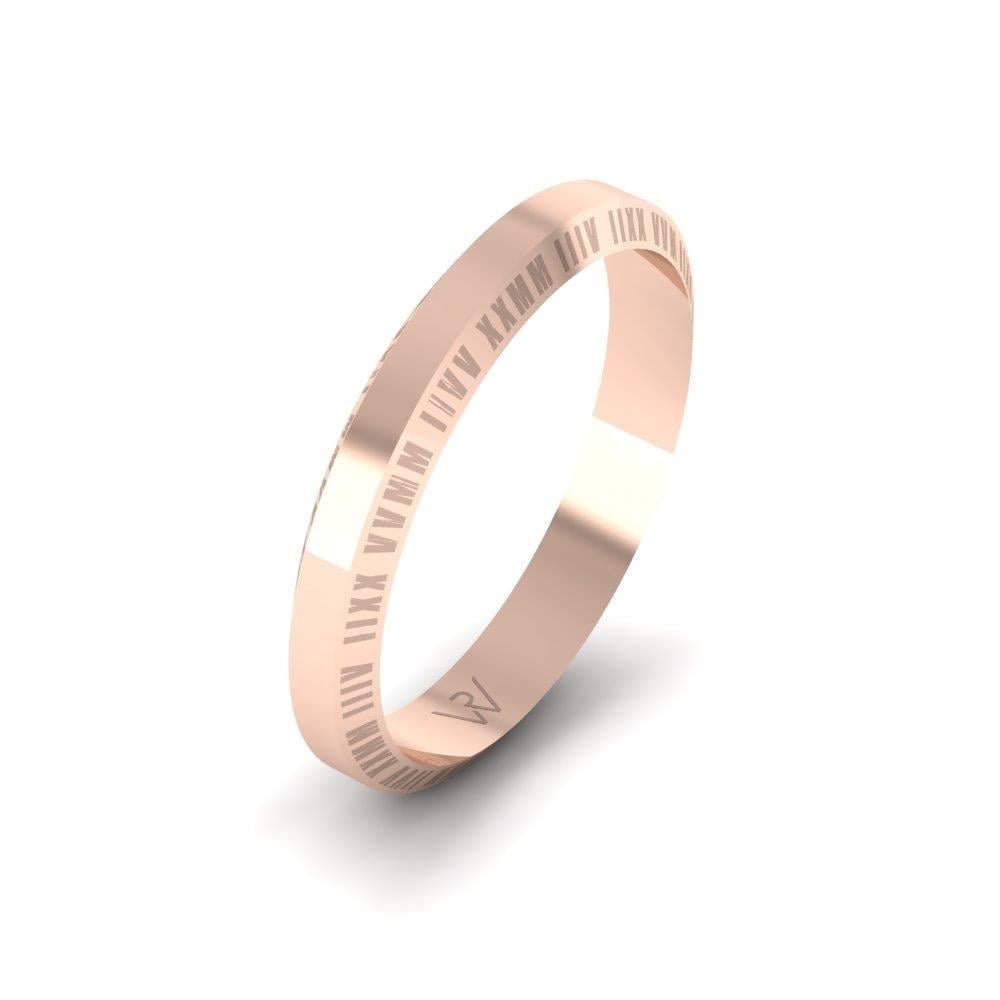 Alliances en Argent Plaqué Or Rose couple Whisperingbloom Oxyde de Zirconium