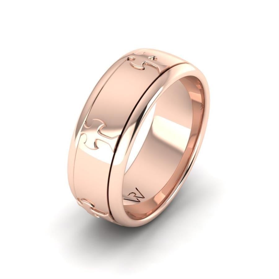 Alliances en Argent Plaqué Or Rose couple Golden Perfection
