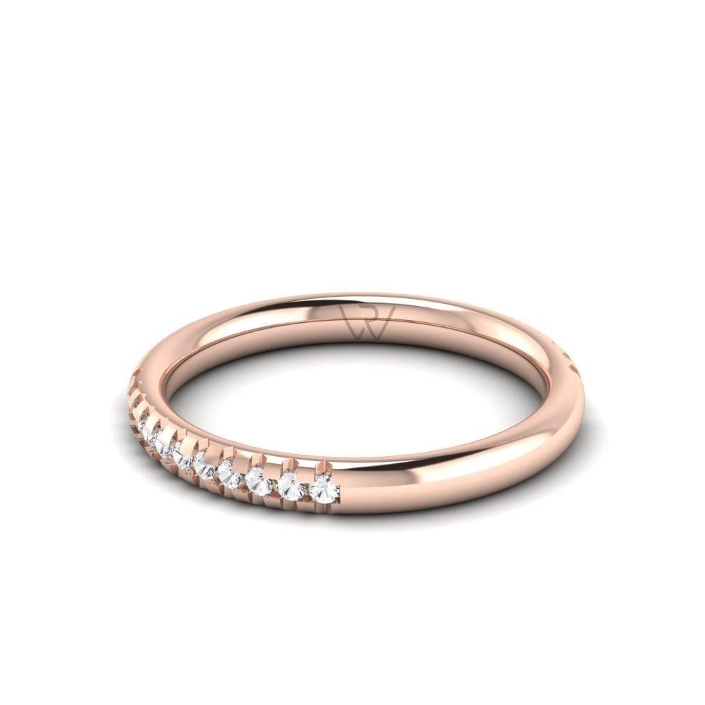 Alliances en Argent Plaqué Or Rose couple Joyfulbloom Oxyde de Zirconium