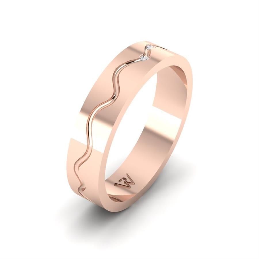 Alliances en Argent Plaqué Or Rose couple Warmth
