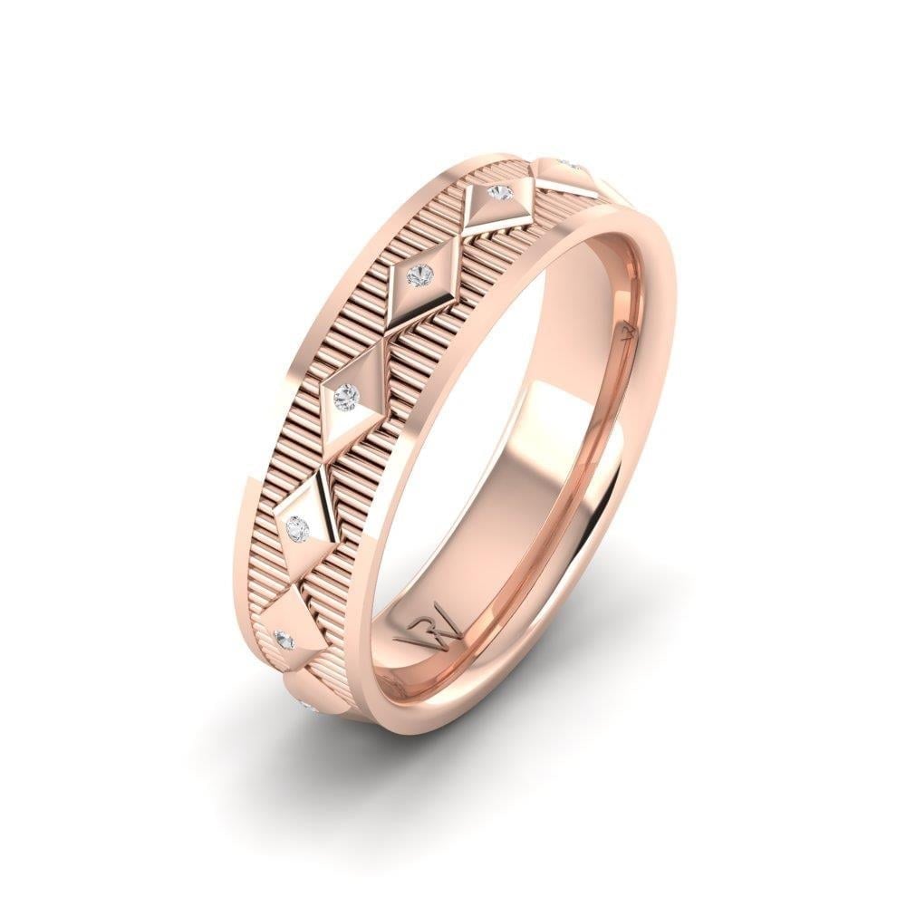 Alliances en Argent Plaqué Or Rose couple Sparklust Oxyde de Zirconium