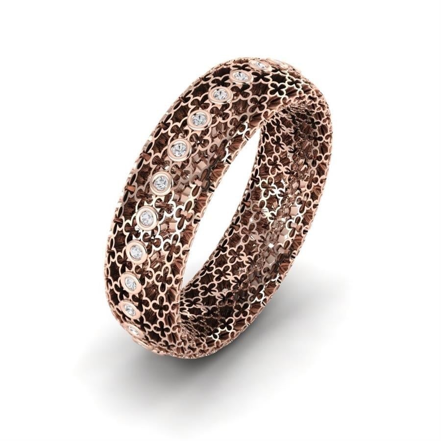Alliances en Argent Plaqué Or Rose couple Charme