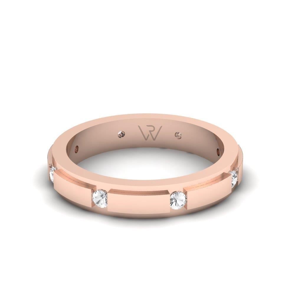Alliances en Argent Plaqué Or Rose couple Lovewhisper Oxyde de Zirconium