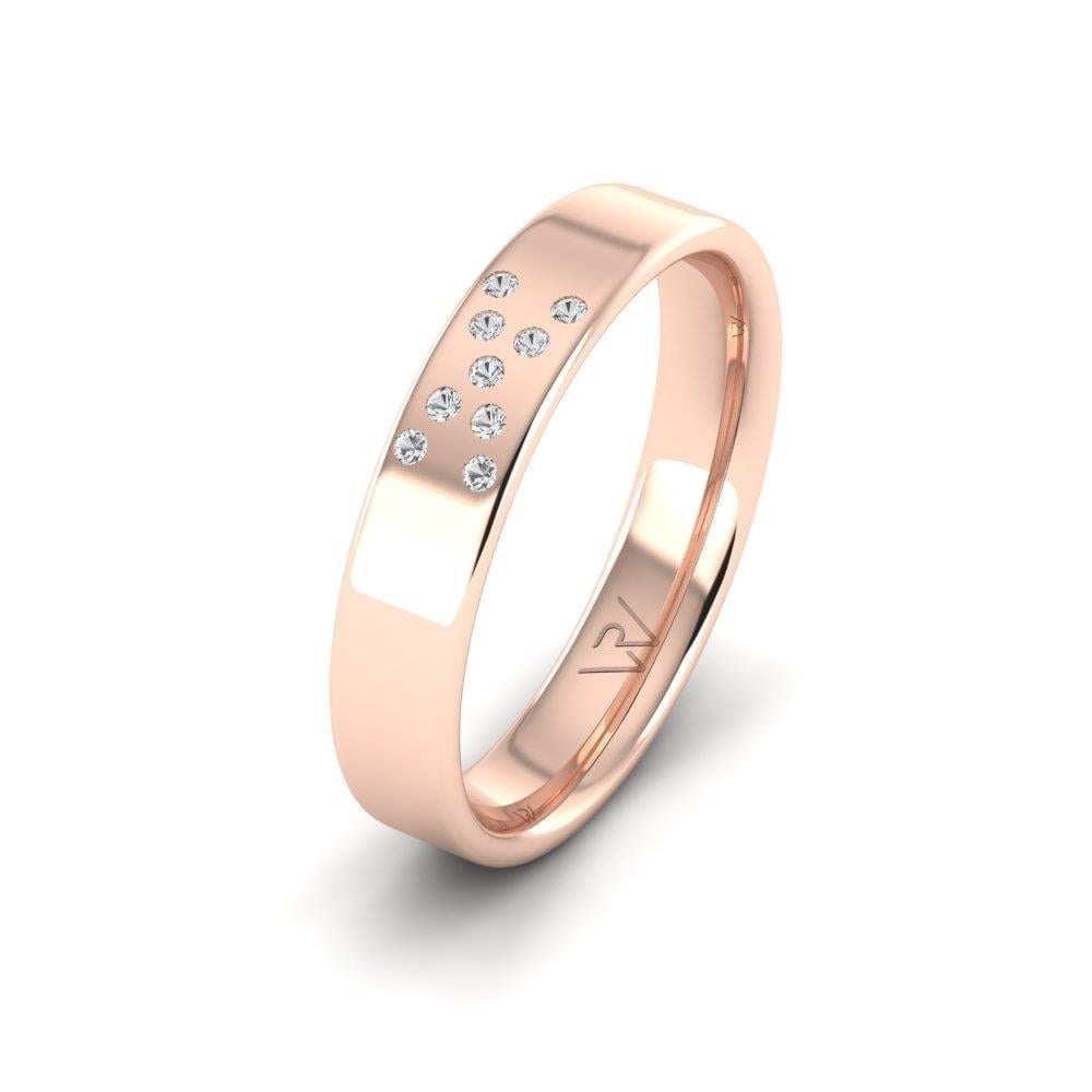 Alliances en Argent Plaqué Or Rose couple Harmonyoath Oxyde de Zirconium