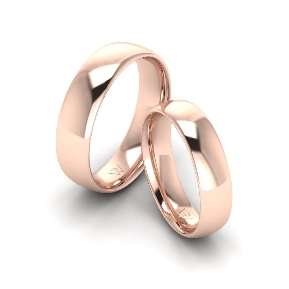Alliances en Argent Plaqué Or Rose couple Charmant