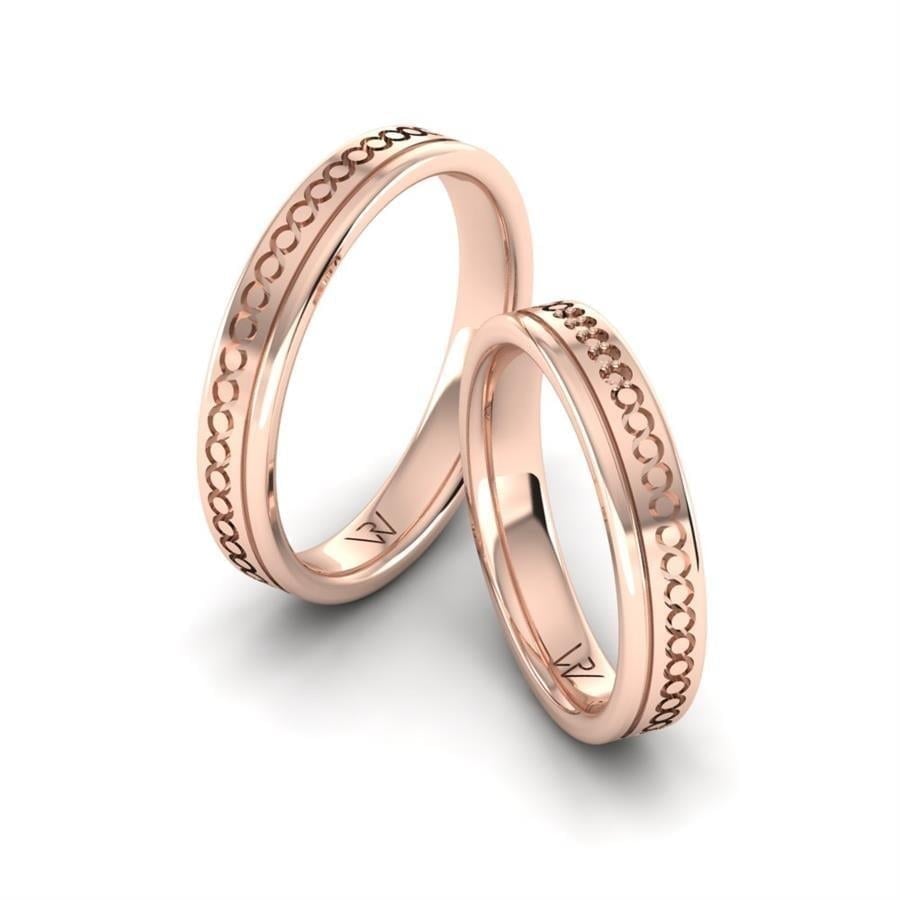 Alliances en Argent Plaqué Or Rose couple Judy