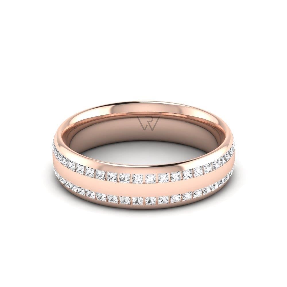 Alliances en Argent Plaqué Or Rose couple Embracera Oxyde de Zirconium