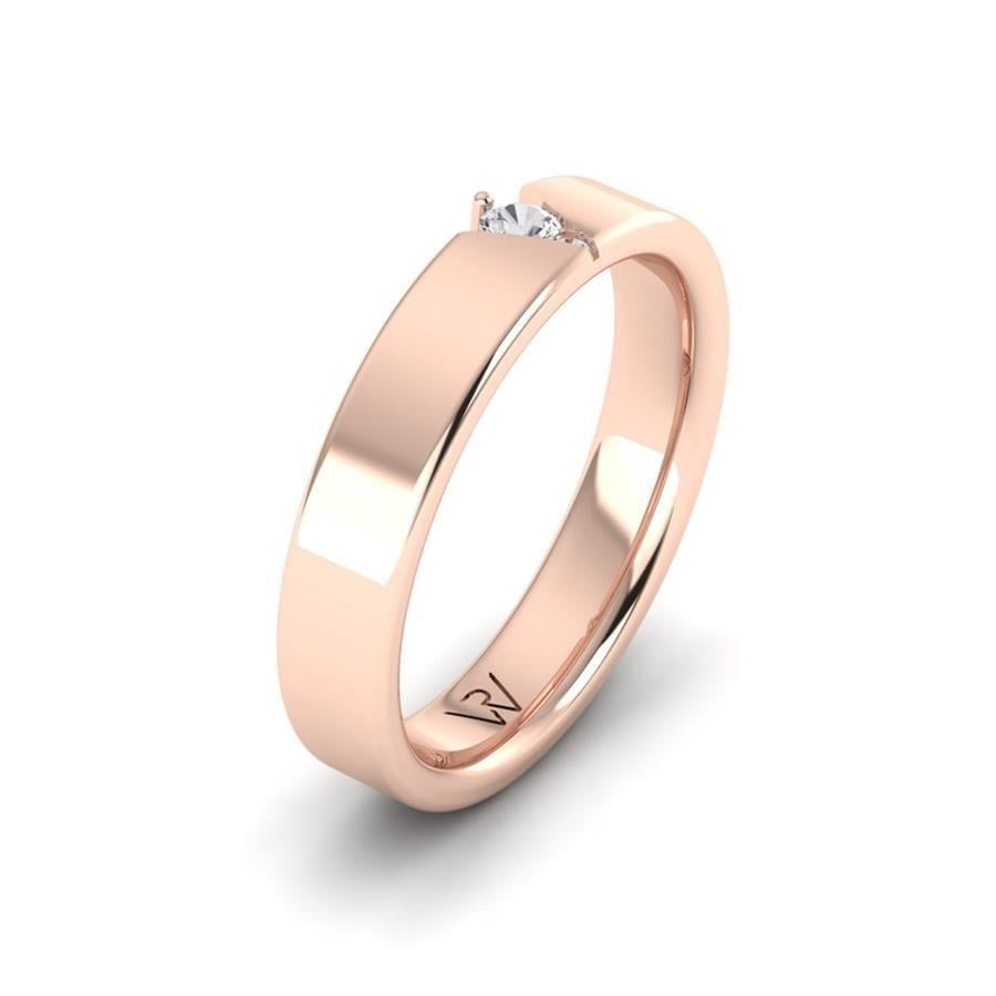 Alliances en Argent Plaqué Or Rose couple MystèRe
