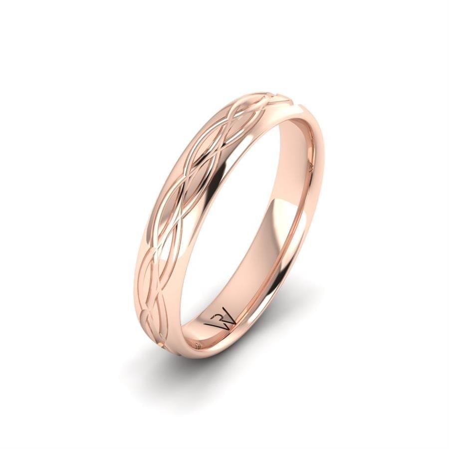Alliances en Argent Plaqué Or Rose couple Embrace