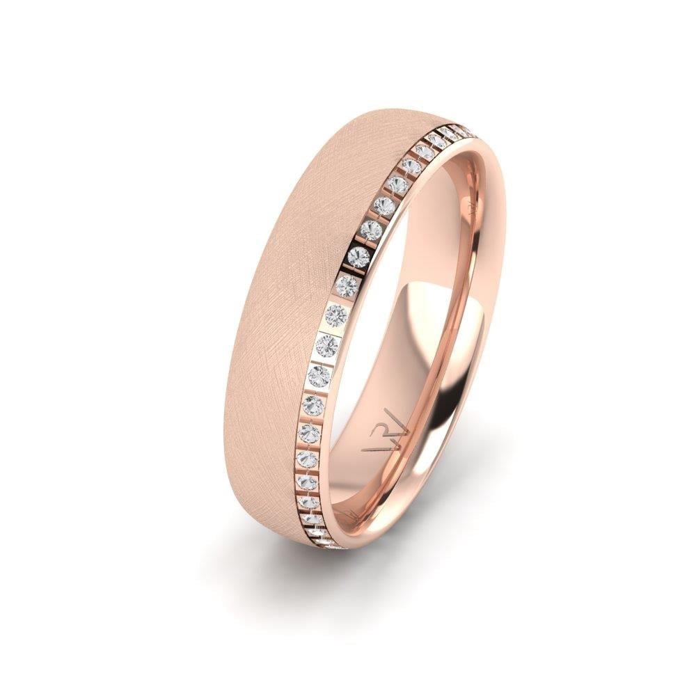 Alliances en Argent Plaqué Or Rose couple Radiance Oxyde de Zirconium