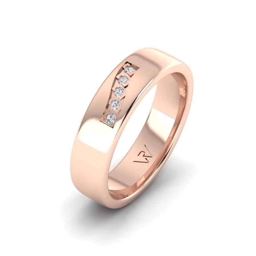 Alliances en Argent Plaqué Or Rose couple Bague Ringes