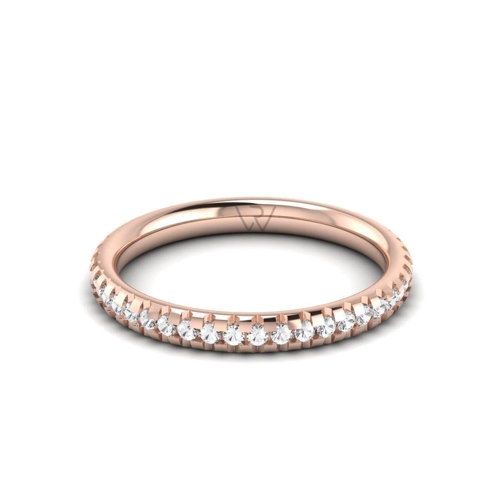 Alliances en Argent Plaqué Or Rose couple Blissful Bloom Oxyde de Zirconium