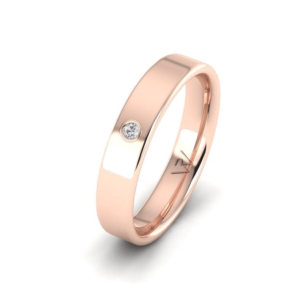 Alliances en Argent Plaqué Or Rose couple Blissloop Oxyde de Zirconium