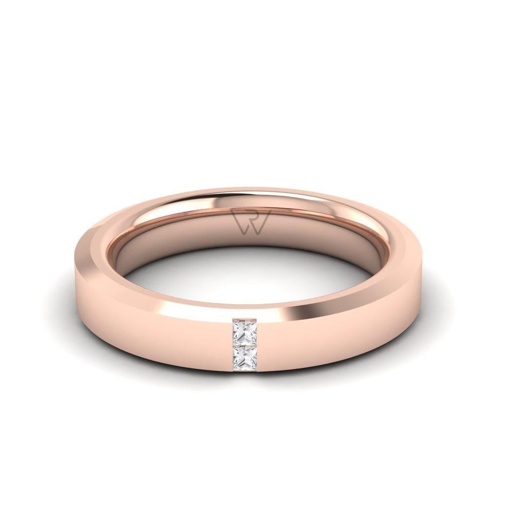 Alliances en Argent Plaqué Or Rose couple Loveblaze Oxyde de Zirconium