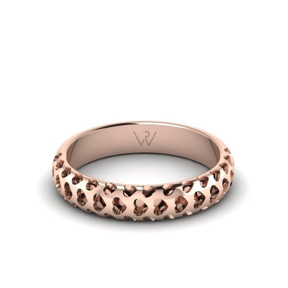 Alliances en Argent Plaqué Or Rose couple Bonheur