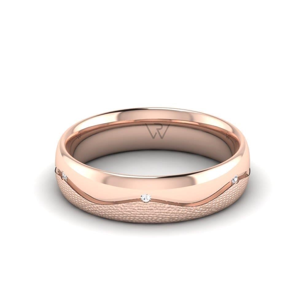 Alliances en Argent Plaqué Or Rose couple Harmonyshimmer Oxyde de Zirconium