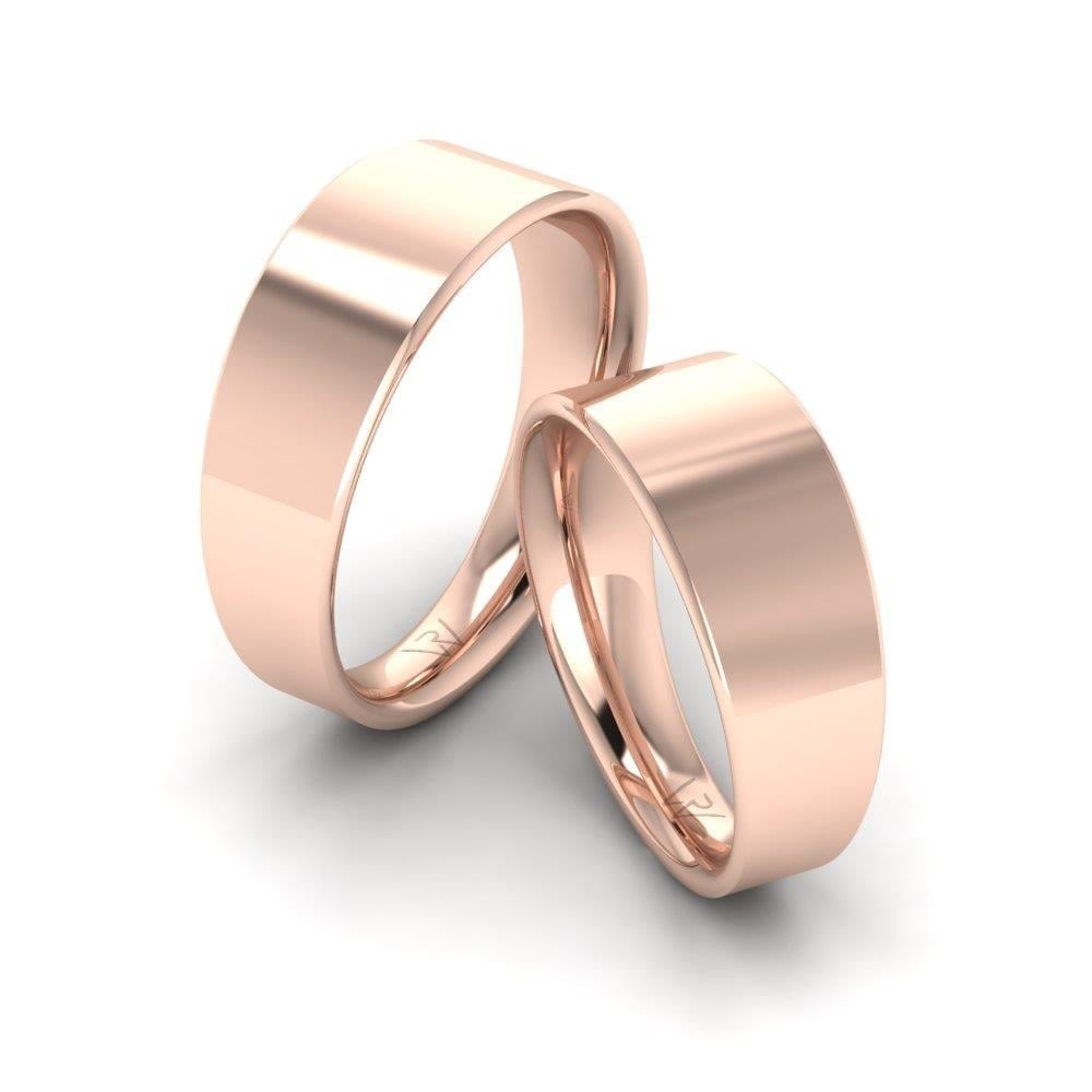 Alliances en Argent Plaqué Or Rose couple Promesse