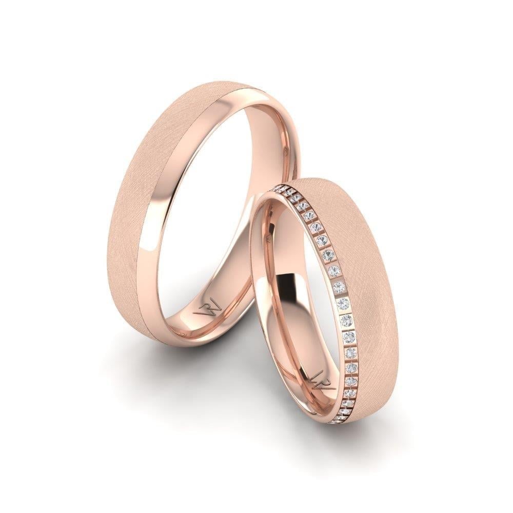 Alliances en Argent Plaqué Or Rose couple Radiance Oxyde de Zirconium