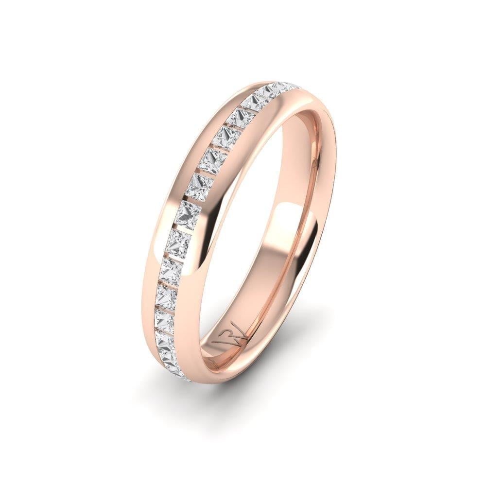 Alliances en Argent Plaqué Or Rose couple Passionbond Oxyde de Zirconium