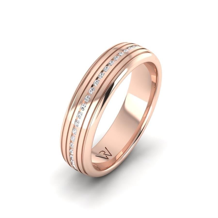 Alliances en Argent Plaqué Or Rose couple Swing