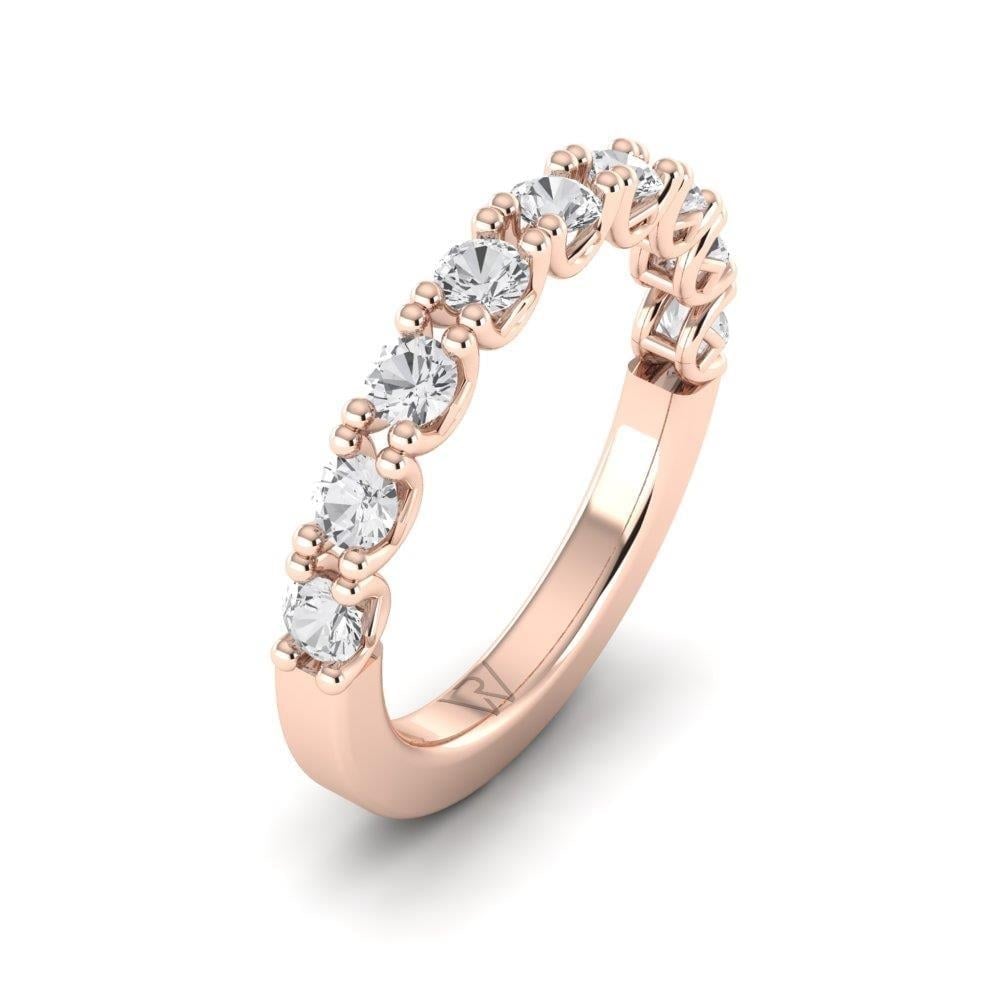 Alliances en Argent Plaqué Or Rose couple Coeur Oxyde de Zirconium