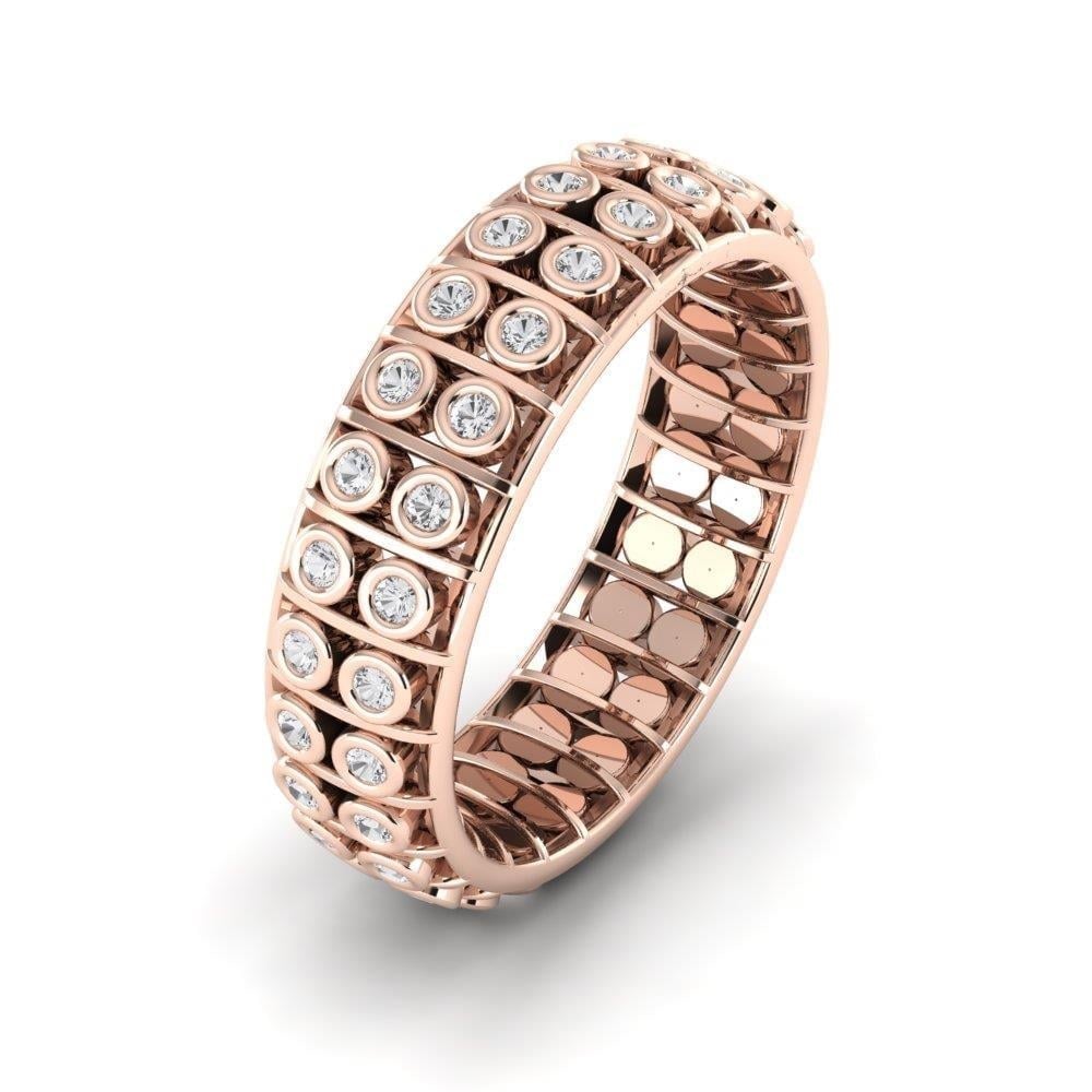 Alliances en Argent Plaqué Or Rose couple Everbloom Oxyde de Zirconium