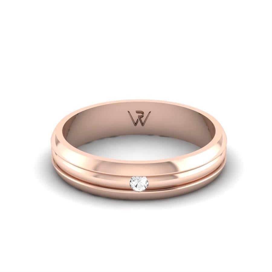 Alliances en Argent Plaqué Or Rose couple Adulation