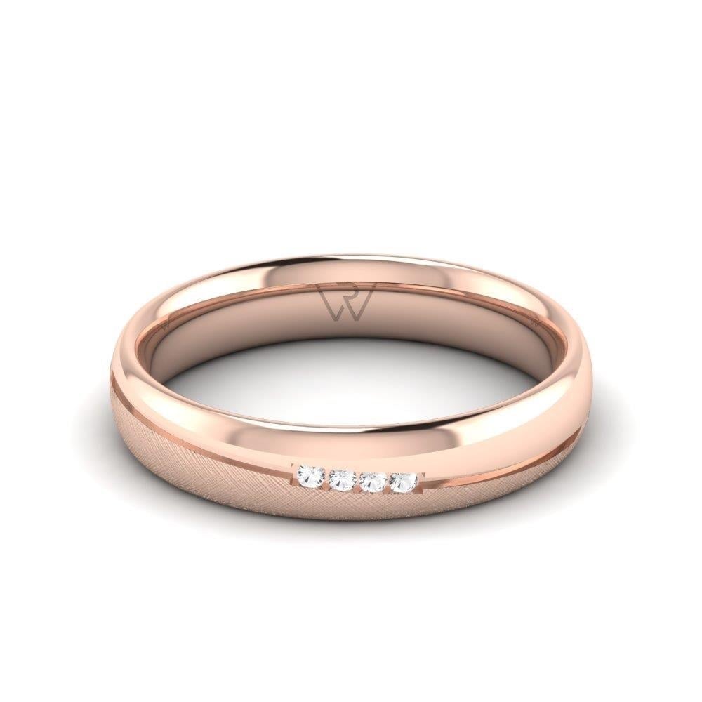 Alliances en Argent Plaqué Or Rose couple Promisecharm Oxyde de Zirconium