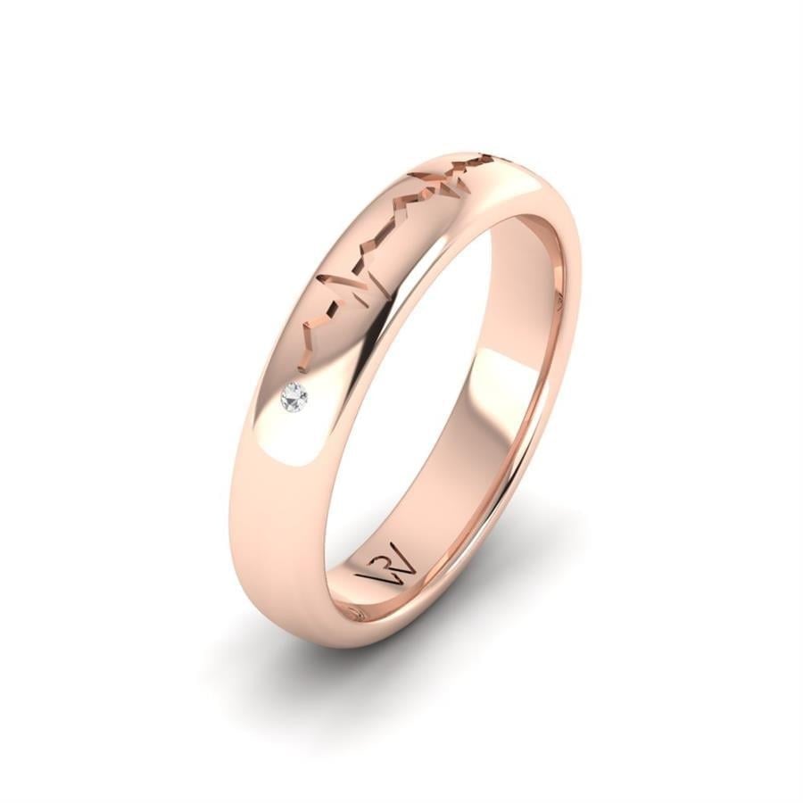Alliances en Argent Plaqué Or Rose couple Brillance
