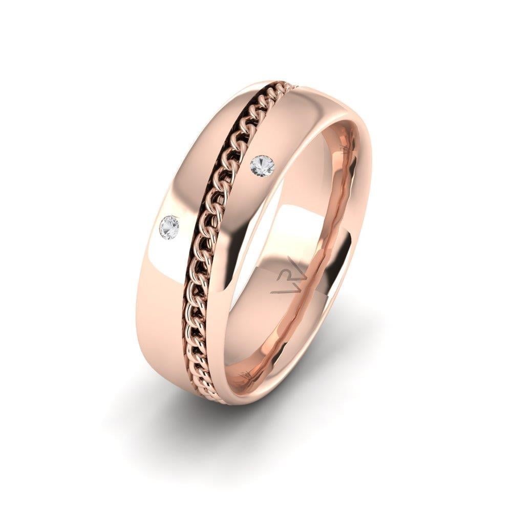 Alliances en Argent Plaqué Or Rose couple Unityessence Oxyde de Zirconium