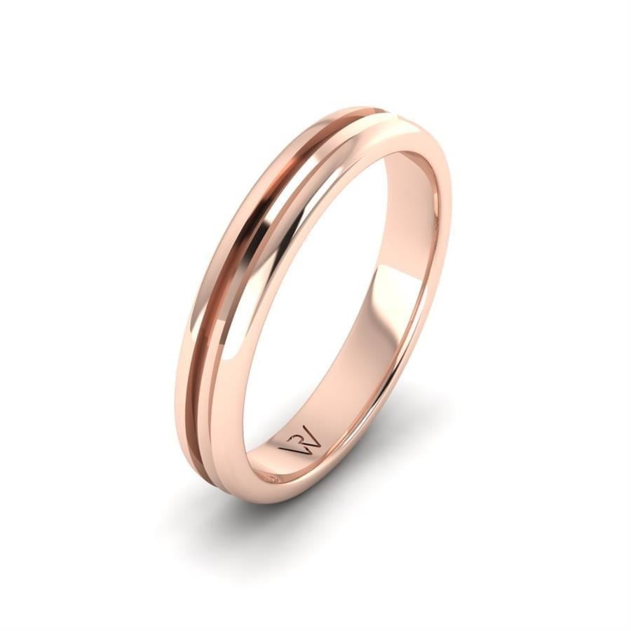 Alliances en Argent Plaqué Or Rose couple Soie