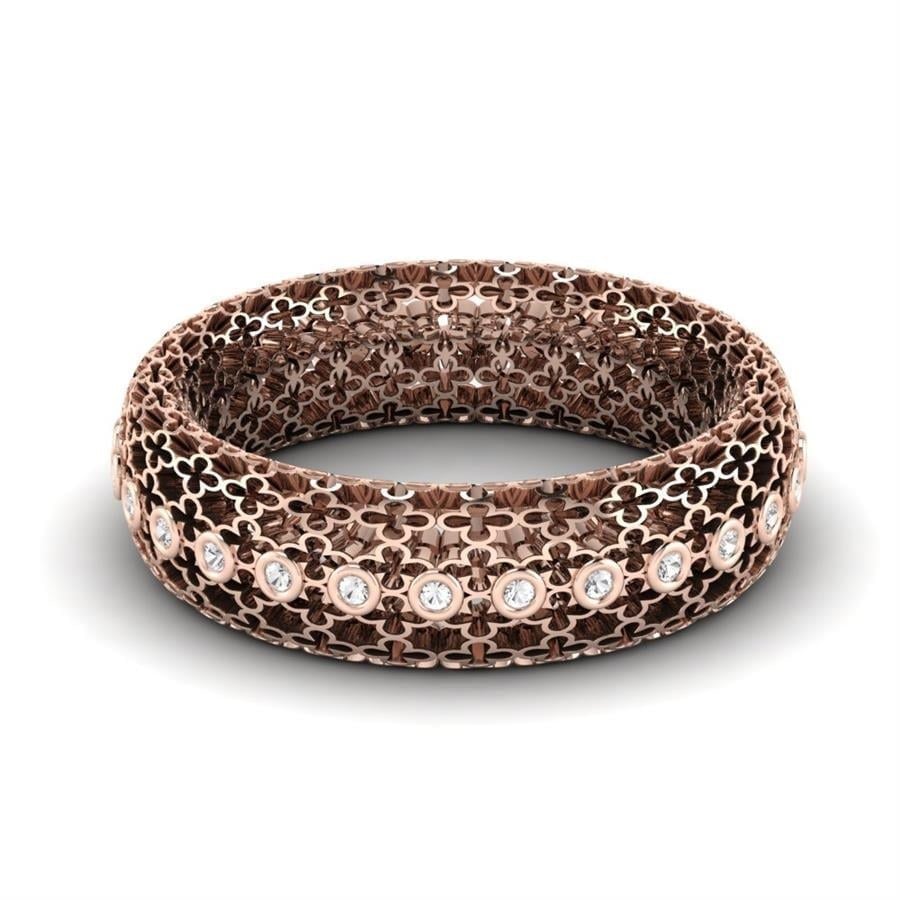 Alliances en Argent Plaqué Or Rose couple Charme