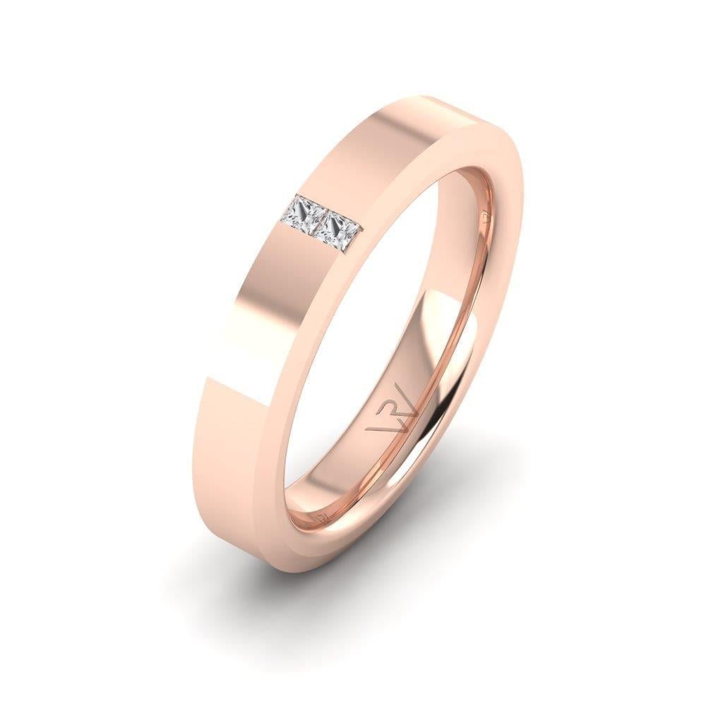 Alliances en Argent Plaqué Or Rose couple Loveblaze Oxyde de Zirconium