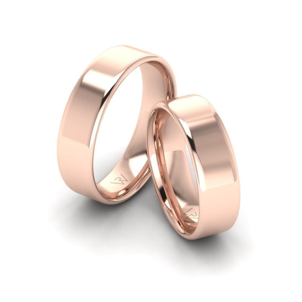 Alliances en Argent Plaqué Or Rose couple Lié