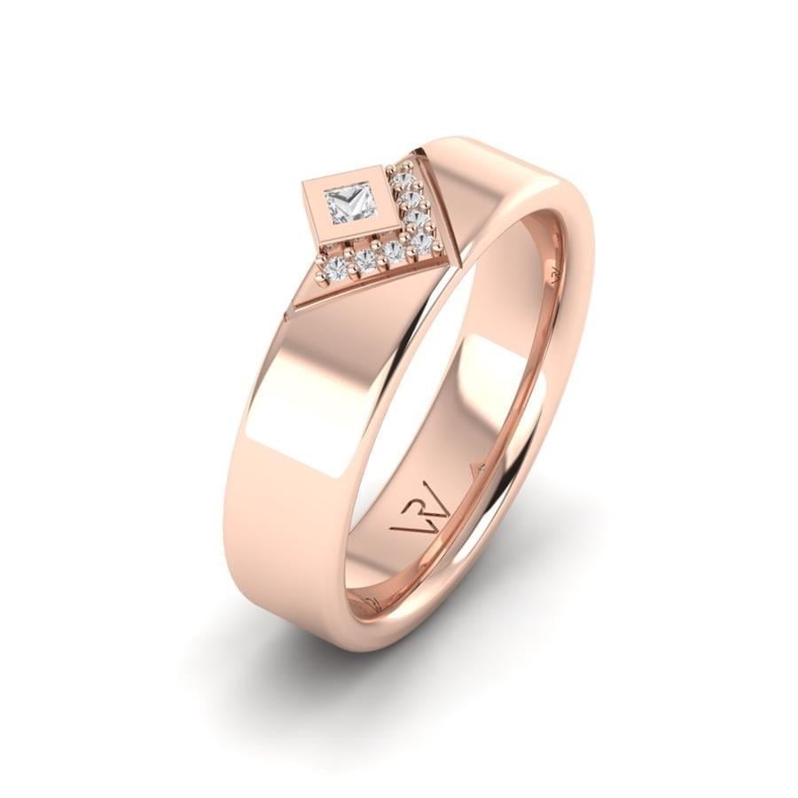 Alliances en Argent Plaqué Or Rose couple Aretha